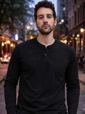 H&M Black Long-Sleeve Henley Shirt never worn w tags.